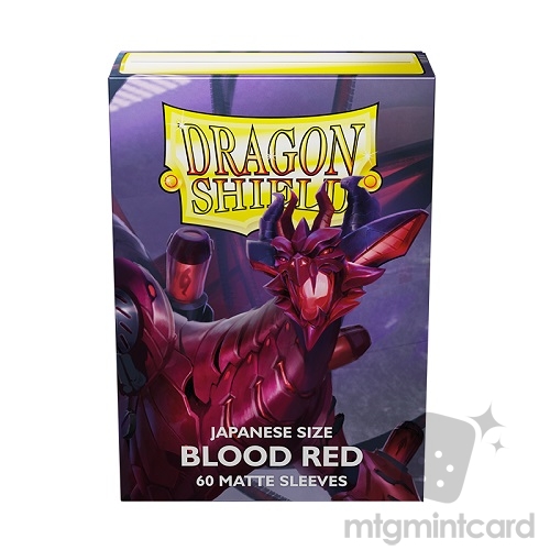 Dragon Shield 60 - Deck Protector Sleeves - Japanese size Matte Blood Red (Juusouken) - AT-11150