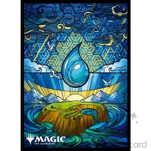 Ensky 80 - Magic MTG Players Card Sleeves - Dominaria United - Stained Glass Ver. Island - MTGS-238
