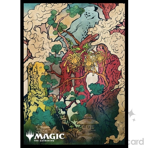 Ensky 80 - Magic MTG Players Card Sleeves - Kamigawa: Neon Dynasty - Ukiyo-e - Forest (A) - MTGS-220