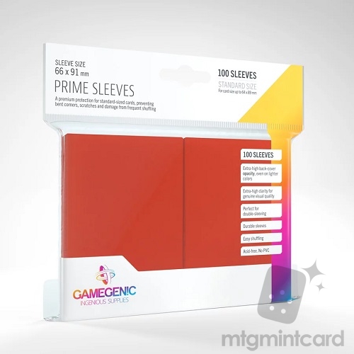 Gamegenic 100 - PRIME SLEEVES - Red - GGS10015ML