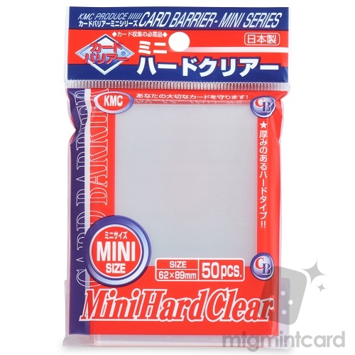 KMC 50 Mini Size card sleeves deck protectors - Mini Hard Clear (New Design) - 001331