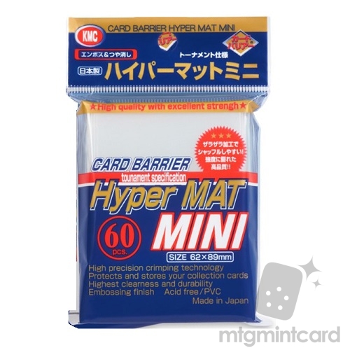 KMC 60 card sleeves deck protectors - Mini Hyper Matte - Clear (New Design) - 001577