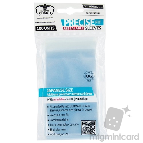 Ultimate Guard 100 - Mini Size Precise Fit Resealable Deck Protector Sleeves-Transparent - UGD010312
