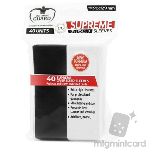 Ultimate Guard 40 - Oversized Supreme Deck Protector Sleeves - Black - UGD010448