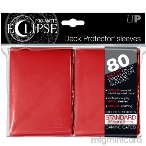 Ultra PRO 80 - Pro Matte Eclipse - Standard Deck Protector Sleeves - Red - 85250