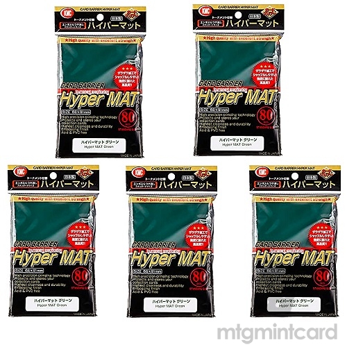 5 x KMC 80 card sleeves deck protectors - Hyper Matte Green (New Design)