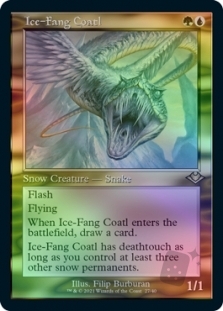 Ice-Fang Coatl (Retro Frame) (Foil Etched)