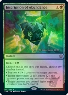 Inscription of Abundance (Zendikar Rising Prerelease)