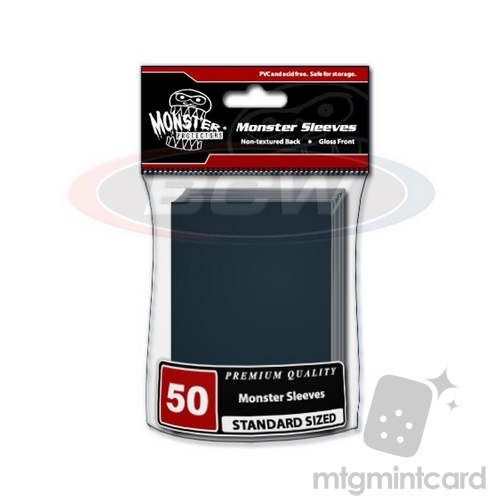 BCW - Monster 50 Standard Glossy Sleeves - Black - MB-MSL-LGN-BLK