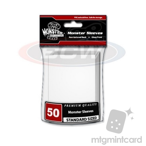 BCW - Monster 50 Standard Glossy Sleeves - White - MB-MSL-LGN-WHT