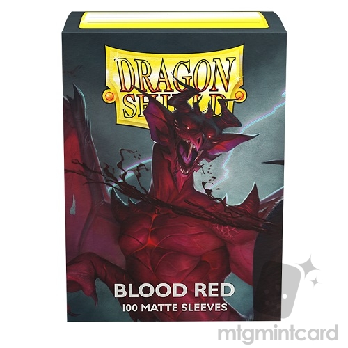 Dragon Shield 100 - Standard Deck Protector Sleeves - Matte Blood Red (Simurag) - AT-11050