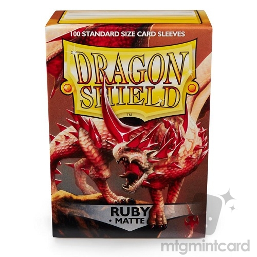 Dragon Shield 100 - Standard Deck Protector Sleeves - Matte Ruby - AT-11037