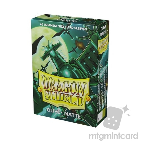 Dragon Shield 60 - Deck Protector Sleeves - Japanese size Matte Olive(Bakudrane) - AT-11140