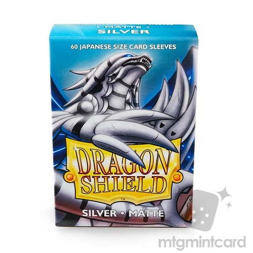 Dragon Shield 60 - Deck Protector Sleeves - Japanese size Matte Silver - AT-11108