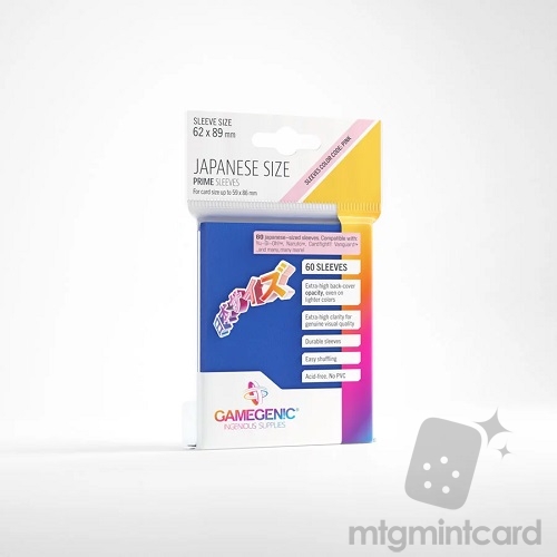 Gamegenic 60 - Japanese Size Prime Sleeves - 62 x 89 - Blue - GGS10117ML