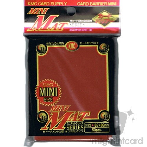 KMC 50 Mini Size card sleeves deck protectors - Mini Mat Red - 001454