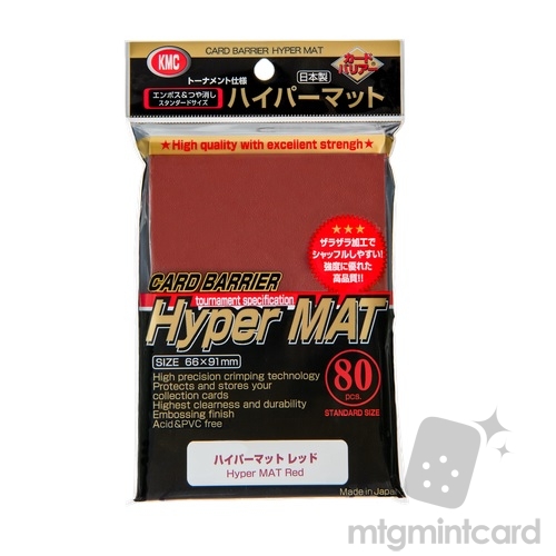 KMC 80 card sleeves deck protectors - Hyper Matte Red (New Design) - 001546