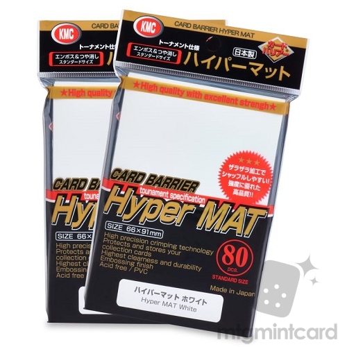 KMC 80 card sleeves deck protectors - Hyper Matte White (New Design) - 001560
