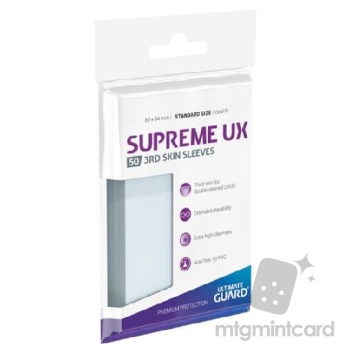 Ultimate Guard 50 - Supreme UX Sleeves Standard Size - 3rd Skin Sleeves Transparent - UGD011116