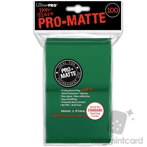 Ultra PRO 100 - Pro Matte - Standard Deck Protector Sleeves - Green - 84517