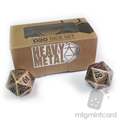 Ultra PRO Dice - 2-Dice Set Heavy Metal (D20) - Antique Bronze - 84597