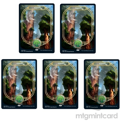 5 x Unsanctioned UND Non-Foil Full Art Forest