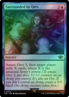 mtg amass orcs cards FOIL SURROUNDED BY ORCS X4 The Lord Of The Rings Magic MTG MINT CARD