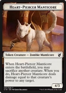 Heart-Piercer Manticore Token (7/29) // Dragon Token (12/29)