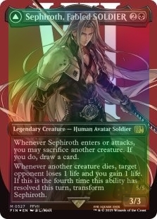 Sephiroth, Fabled SOLDIER (Borderless) (Surge Foil) // Sephiroth, One-Winged Angel (Borderless) (Surge Foil) (527)
