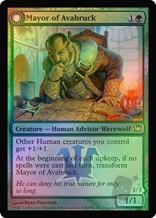 阿瓦布镇长 // 嚎群首领 (Prerelease Foil)