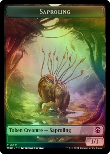 Saproling Token (021) (Ripple Foil) // Emblem Garruk, Apex Predator (027)