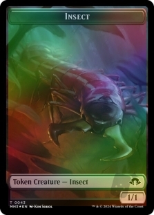 Insect Token (043) (Ripple Foil) // Zombie Token (021)