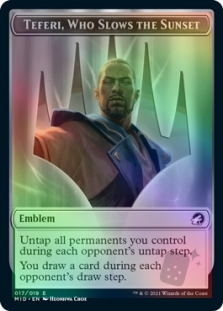 Zombie Token (5/19) // Emblem Teferi, Who Slows the Sunset (17/19)
