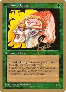 Llanowar Elves (4th Edition) (Random Signature)