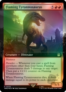 Flaming Tyrannosaurus (Extended Art)(Surge Foil)